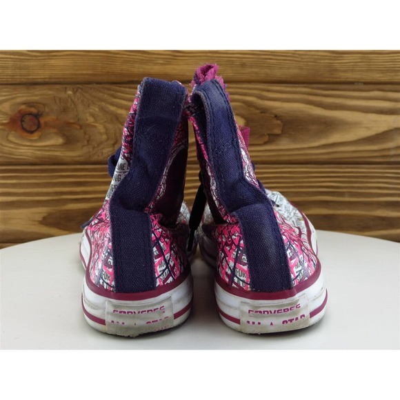 Converse Sz 1 Shoes Girls Youth Sneaker Purple Fabric Lace Up - Picture 7 of 10